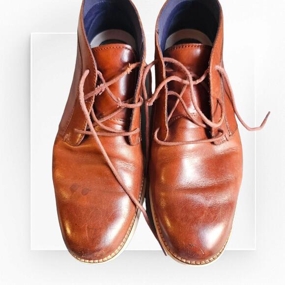 Cole Haan Leather Ankle Chukka Boots Mens Size 8D Woodbury/Ivory Lace Up C28213 - Picture 3 of 9